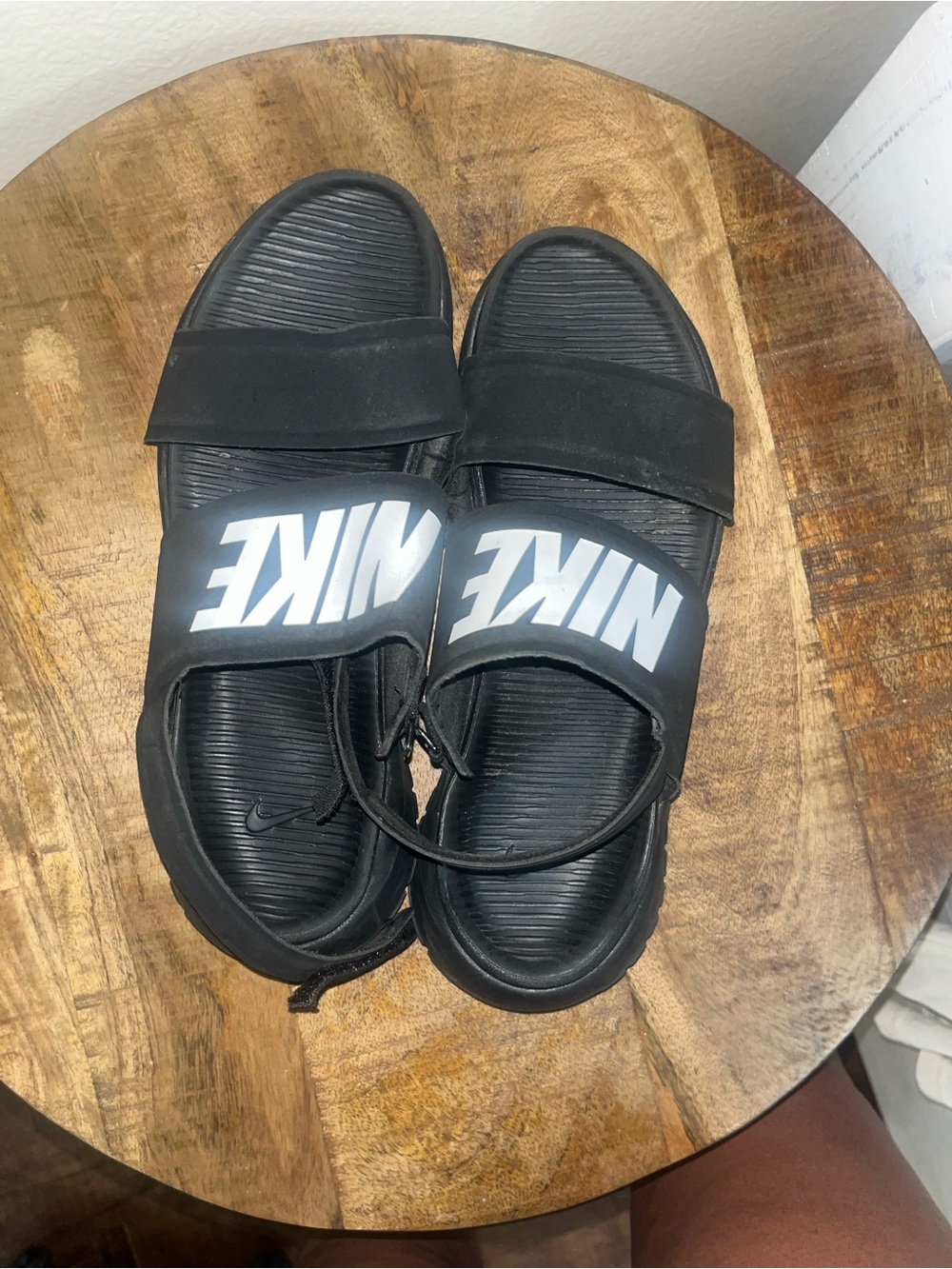 Nike Black Slide Sandals with White Logo